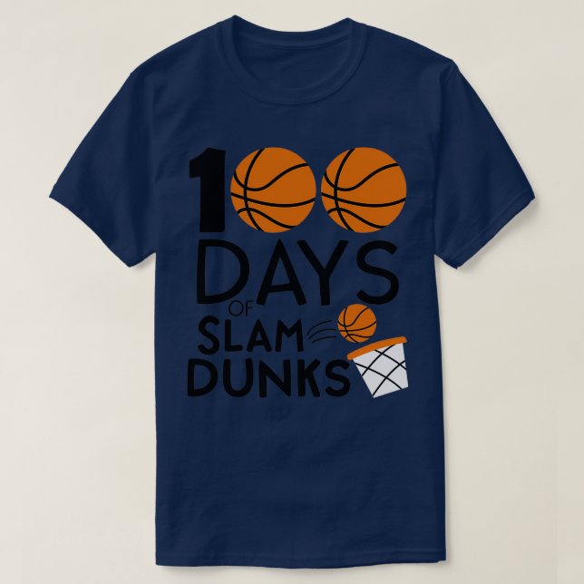 T-shirt Meilleur 100e jour de basketball scolaire 100 jour (Design devant)