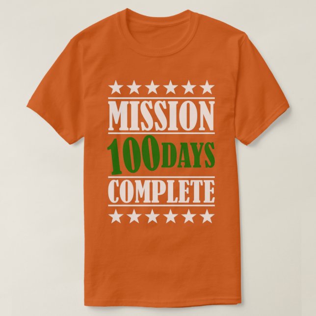 T-shirt Meilleur 100e jour de mission militaire à l'école (Design devant)