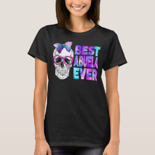 T-shirt Meilleur Abuela Jamais Skull Pink Bow Cravate Gala