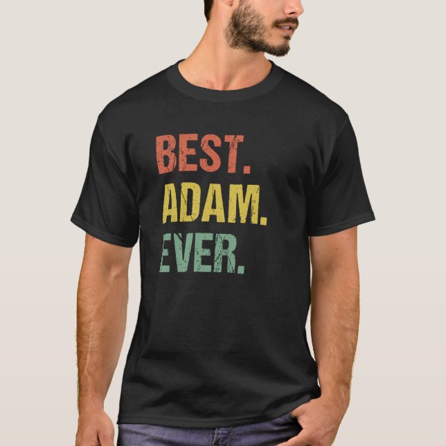 T-shirt Meilleur Adam Ever Rétro Nom Humour Nom (Devant)