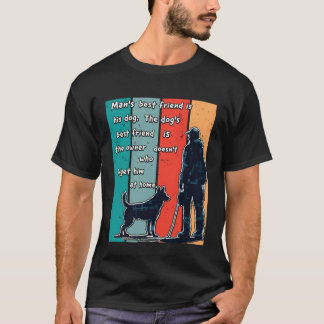 T-shirt Meilleur ami chien, chat ou animal familier vintag