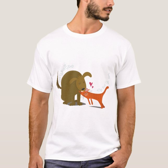 T-shirt Meilleur ami chien et chat (Devant)