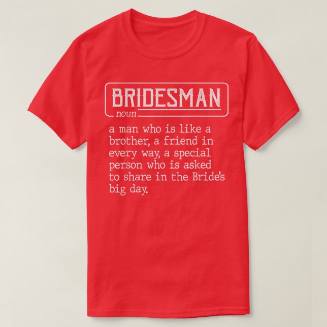 T-shirt Meilleur Ami de la Mariée Mariage Bridesman Défini (Design devant)