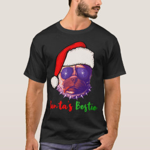 T-shirt Meilleur ami de Noël de Santa pour Bouledogue Amér