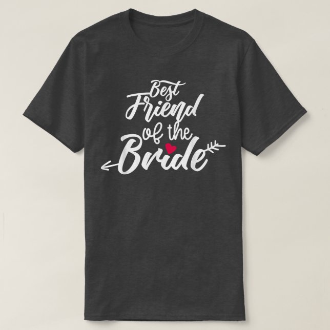 T-shirt Meilleur Ami Du Mariage Arrow de la mariée ou Bach (Design devant)