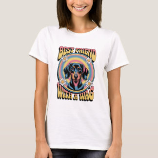 T-shirt Meilleur ami du teckel avec une queue qui remue