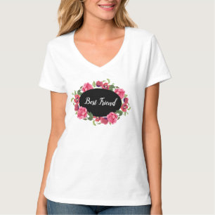 T-shirt Meilleur Ami Poppy Rose Flower Circle Wreath Desig