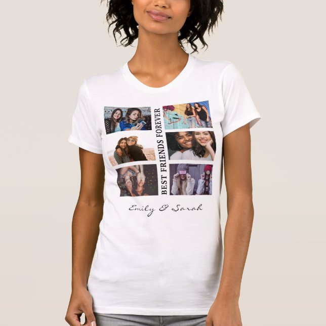 T-shirt Meilleur Ami pour toujours Personnalisé 6 Collage  (Devant)