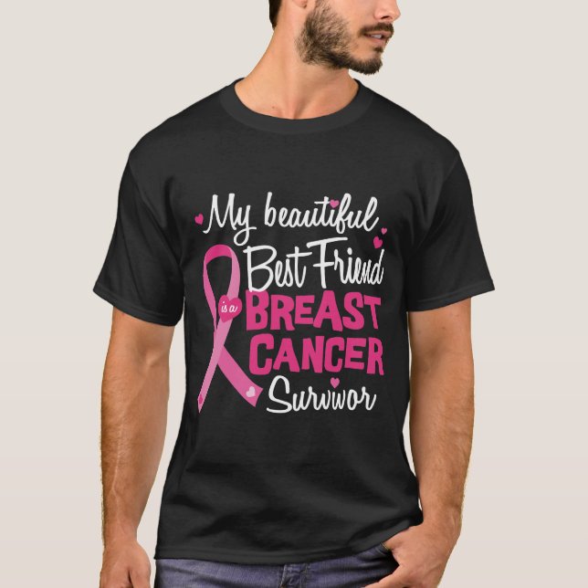T-shirt Meilleur Ami Survivant du cancer du sein (Devant)