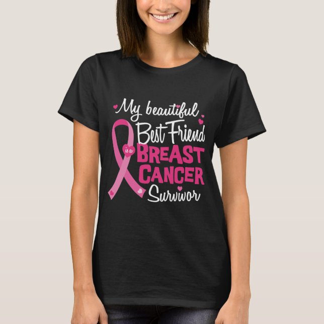 T-shirt Meilleur Ami Survivant du cancer du sein (Devant)