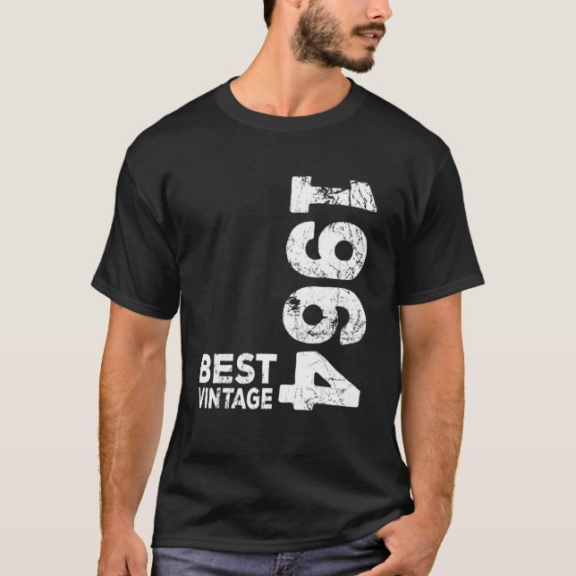 T-shirt Meilleur anniversaire Vintage en 1964 (Devant)