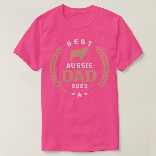 T-shirt Meilleur Aussie Papa 2023 mignon chien berger aust (Design devant)