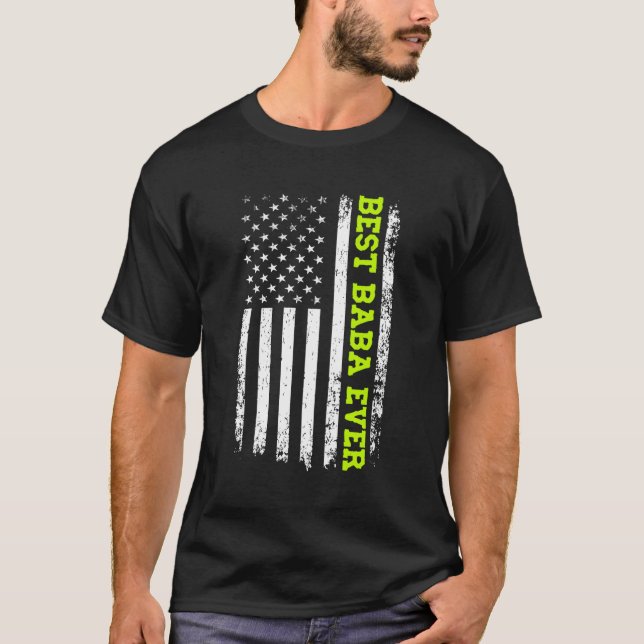 T-shirt Meilleur Baba 4 juillet Drapeau Américain Usa Patr (Devant)