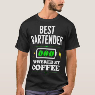 T-shirt Meilleur barman alimenté par café pour barman