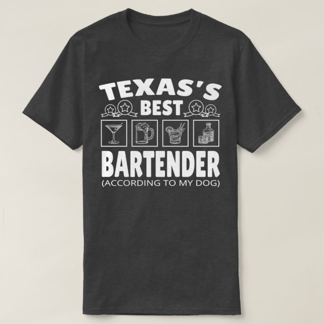 T-shirt Meilleur Bartender Texas (Design devant)