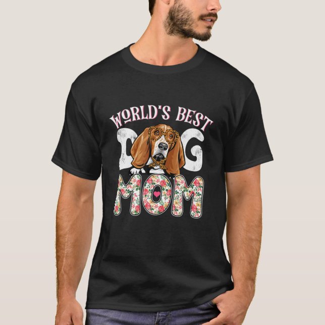 T-shirt Meilleur Basset Hound Dog Maman Leopard Funny Mo (Devant)
