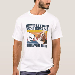 T-shirt Meilleur Basset Hound Papa Jamais Drôle Dog Lover