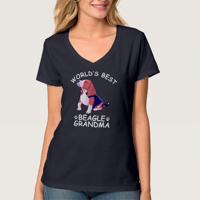 T-shirt Meilleur Beagle au monde Grandma Funny Granddog Ch (Devant)