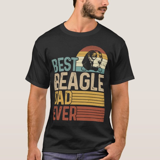 T-shirt Meilleur Beagle papa jamais Fête des pères rétro (Devant)