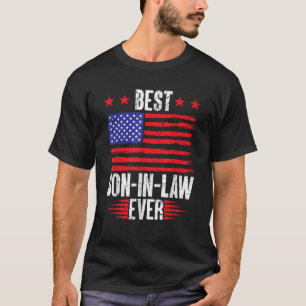 T-shirt Meilleur beau-fils jamais Vintage drapeau américai