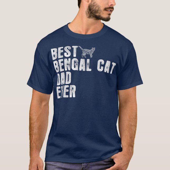 T-shirt MEILLEUR BENGAL CAT PAPA jamais (Devant)