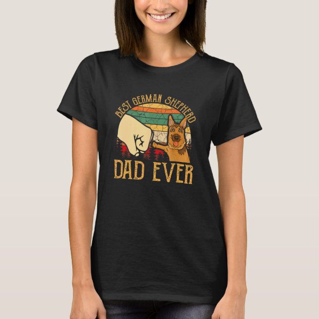 T-shirt Meilleur Berger Allemand Papa Jamais Chien Tee - s (Devant)