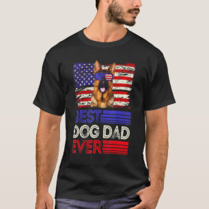 T-shirt Meilleur Berger Allemand Papa Jamais Drapeau Améri