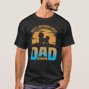 T-shirt Meilleur Bichon Frise Papa Jamais Vintage Retro Ch