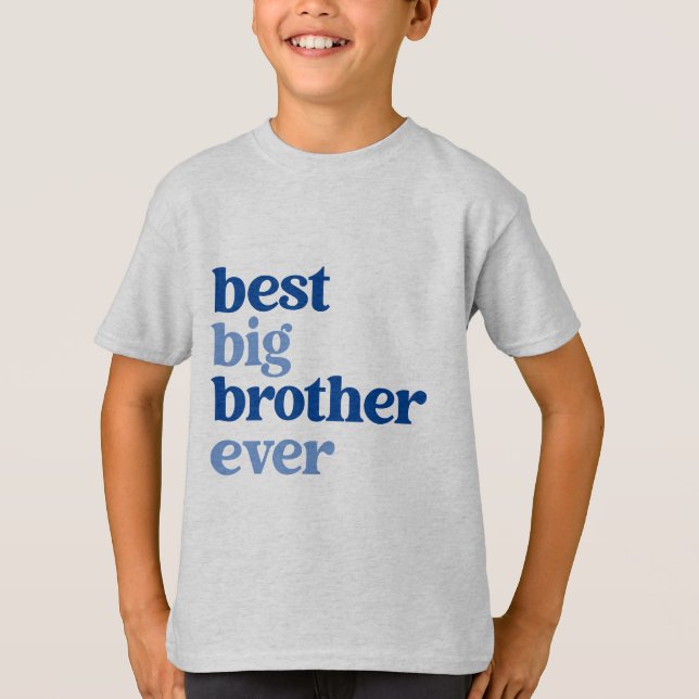 T-shirt Meilleur Big Brother toujours gris avec des garçon (Devant)