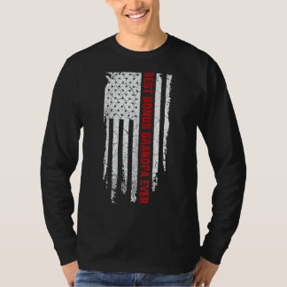 T-shirt Meilleur Bonus Grand-père jamais américain Drapeau