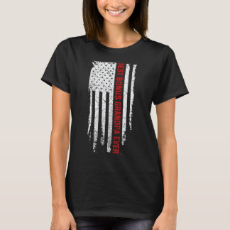 T-shirt Meilleur Bonus Grand-père jamais américain Drapeau