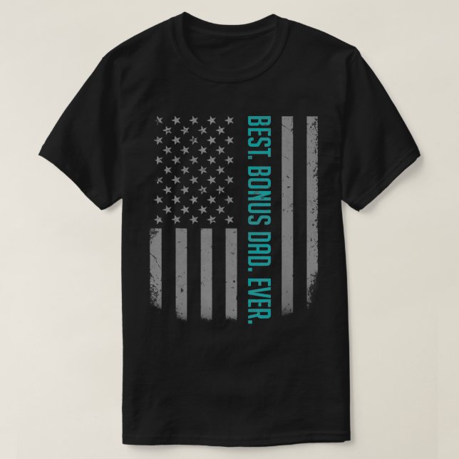 T-shirt Meilleur Bonus Papa Jamais Drapeau Américain Cadea (Design devant)
