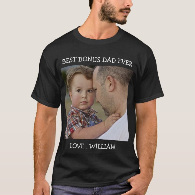 T-shirt Meilleur Bonus Papa Jamais Fête des pères Texte ph (Devant)