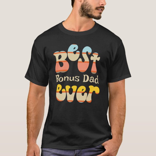 T-shirt Meilleur Bonus Papa Jamais Rétro (Devant)