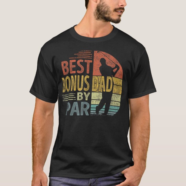 T-shirt Meilleur Bonus Papa Par Fête des pères Golf Cadeau (Devant)