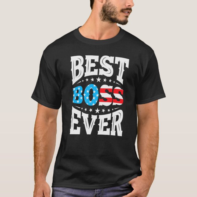 T-shirt Meilleur Boss Boss Boss Le 4 Juillet Usa Ameri (Devant)