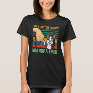 T-shirt Meilleur Boston Terrier Grand-père Jamais Retro Vi