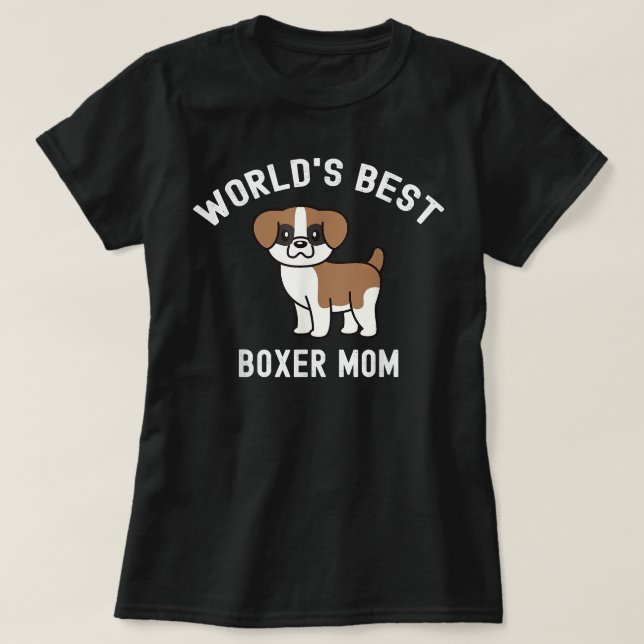 T-shirt Meilleur Boxer Maman Chien (Design devant)