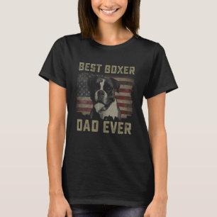 T-shirt Meilleur Boxer Papa Jamais Américain Drapeau Chien