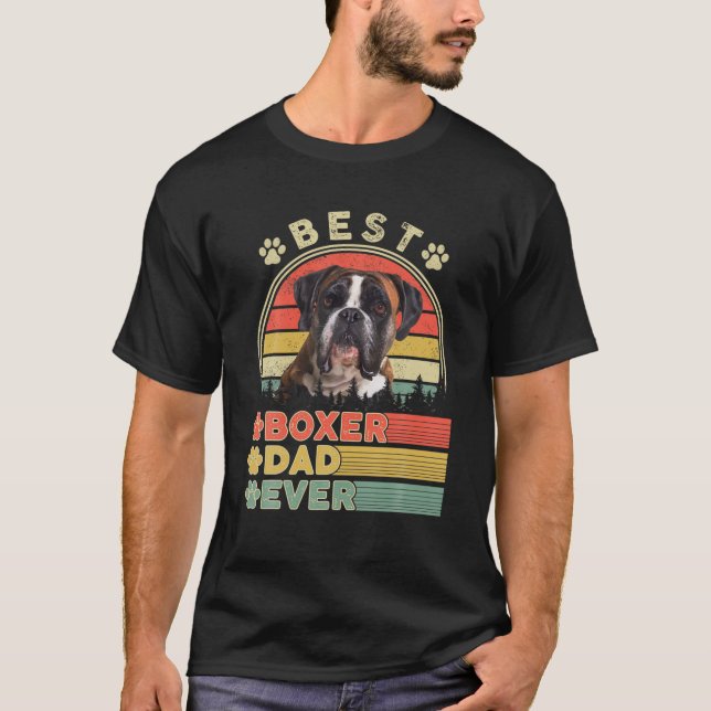 T-shirt Meilleur Boxer Papa Jamais Drôle Boxer Aime Chien  (Devant)