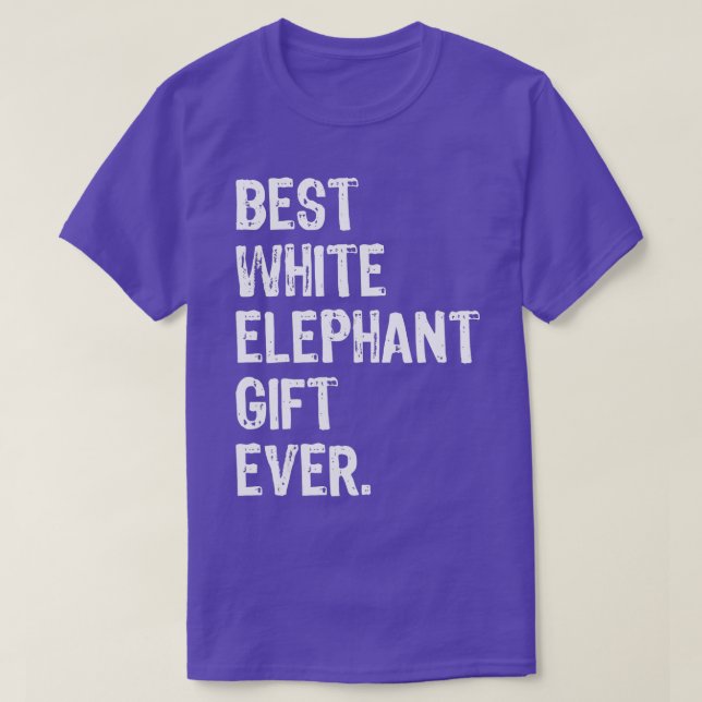 T-shirt Meilleur cadeau d'éléphant blanc jamais drôle Noël (Design devant)