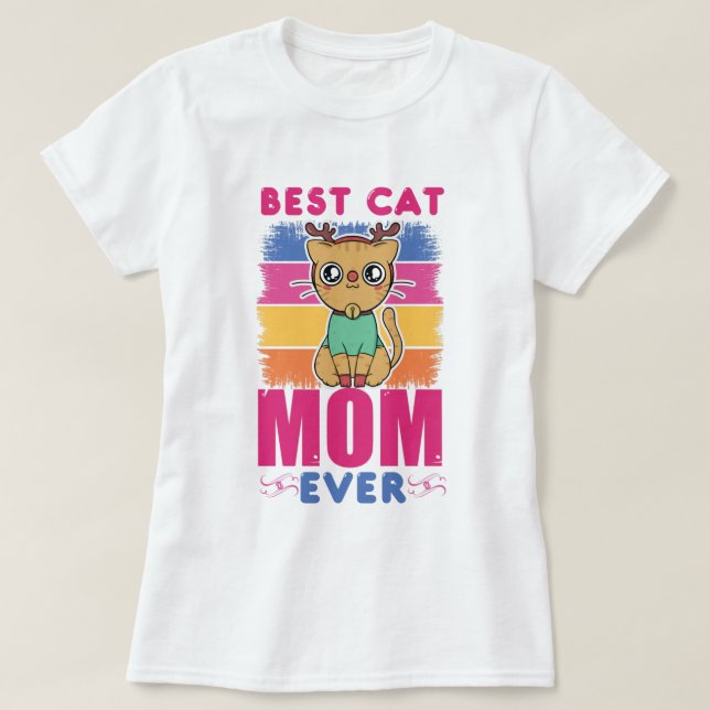 T-shirt Meilleur Cat Maman jamais (Design devant)