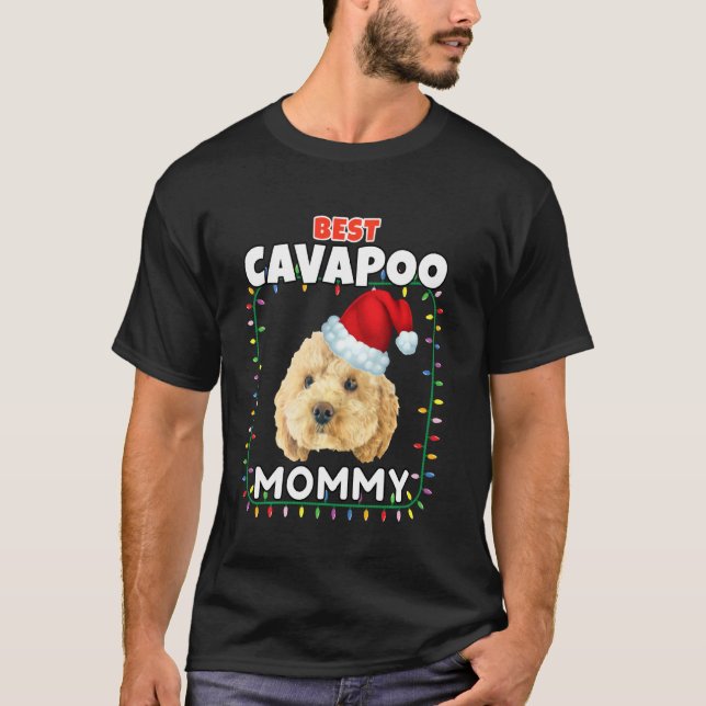 T-shirt Meilleur Cavapoo Fête de Noël de maman Festif Chie (Devant)