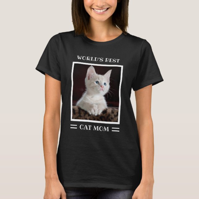 T-shirt Meilleur Chat au monde Maman personnalisée Photo p (Devant)