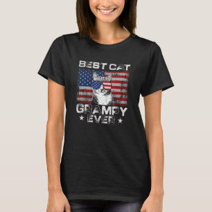 T-shirt Meilleur Chat Grampy Ever Drapeau Américain Patrio