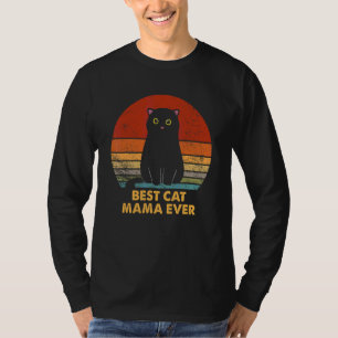 T-shirt Meilleur Chat Mama Jamais Retro Distressed Cute Ch