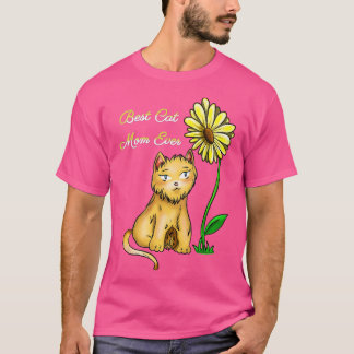 T-shirt Meilleur Chat Maman Ever Sunflower Chat Maman Sunf