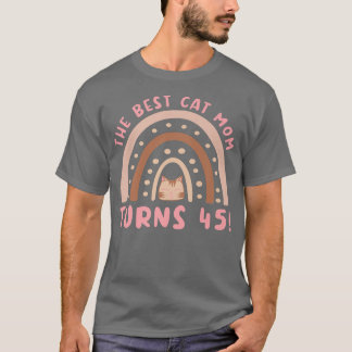 T-shirt Meilleur Chat Maman fête ses 45 ans 45e Anniversai