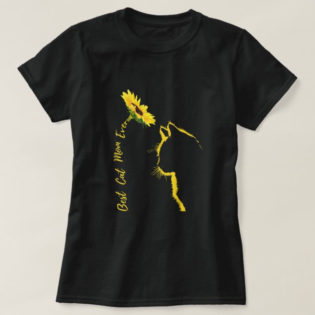 T-shirt Meilleur Chat Maman Jamais Chat Maman Fleur de sol (Design devant)