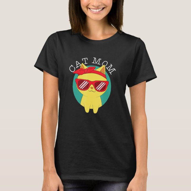 T-shirt Meilleur Chat Maman Jamais Drôle Maman Parfait Fêt (Devant)